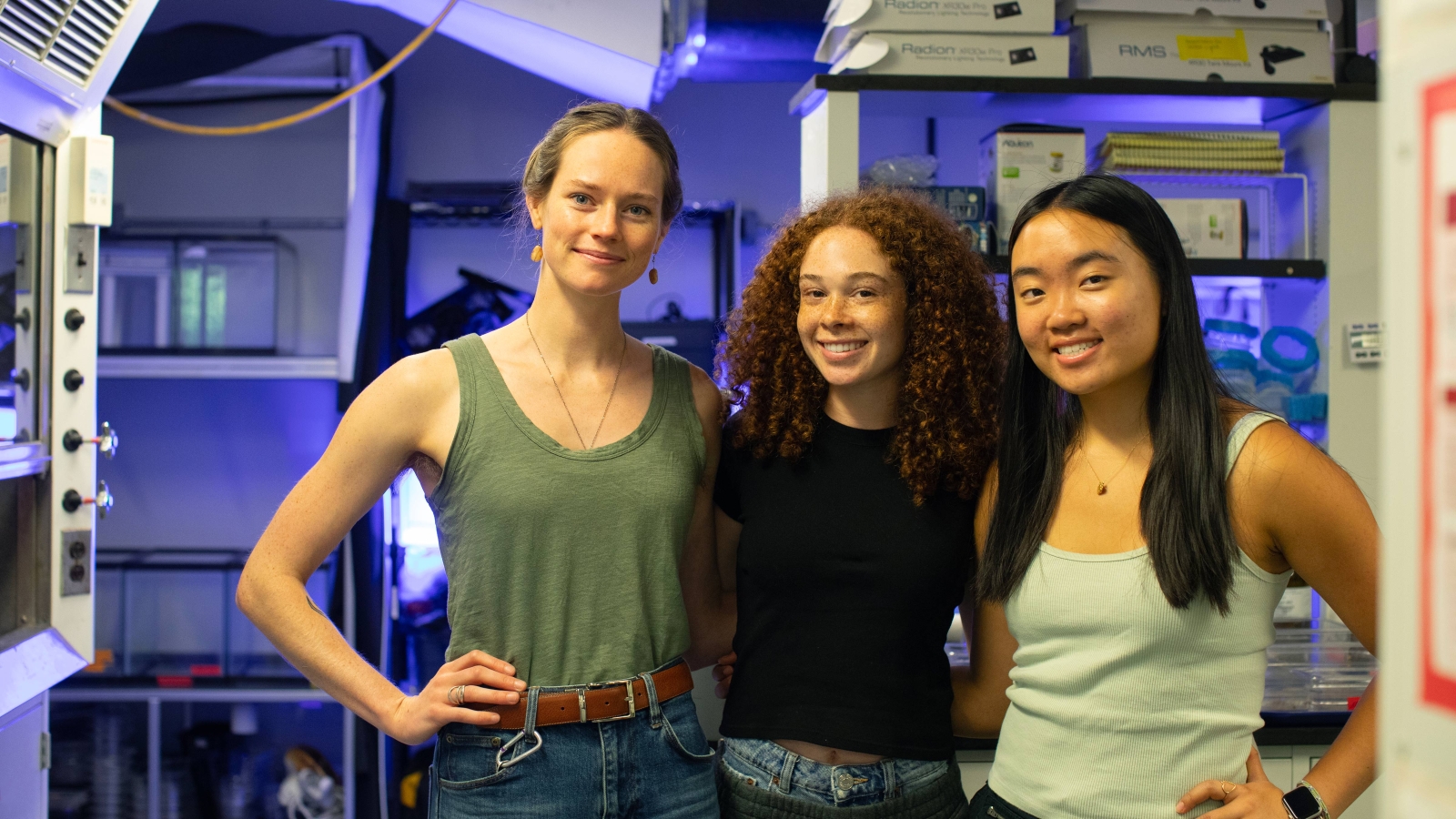 Luella Allen-Waller (left), Alex Piven (center) and Angela Ye.